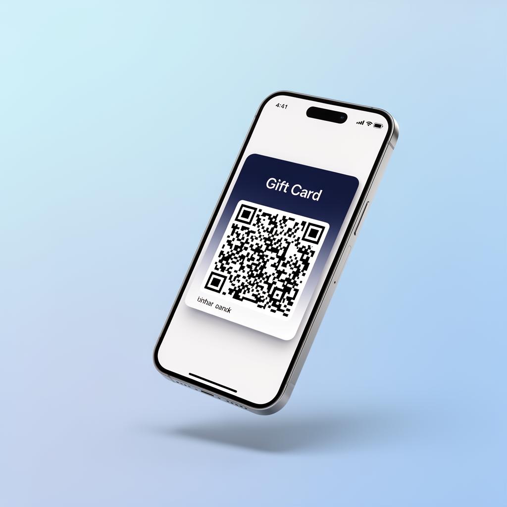 QUICKYPAY QR gift card on phone